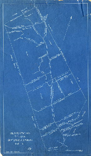 Plan, Copy of map in Road Docket, Philadelphia, showing roads in Germantown about 1751. (Reverse: 1968 Thrill Show poster) 