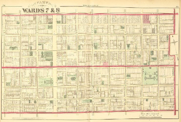 Plate E, City Atlas of Philadelphia, vol. 6