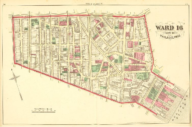 Plate N, City Atlas of Philadelphia, vol. 6