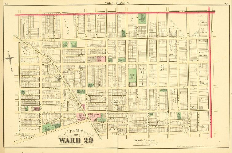 Plate W, City Atlas of Philadelphia, vol. 6