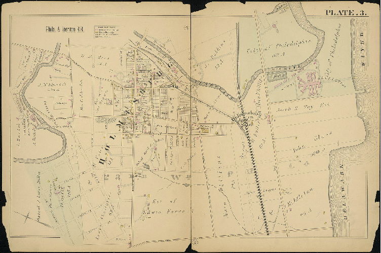 Plate 3, Atlas of Properties near the Philadelphia and Trenton Rail Road (New York Div., Pennsylvania Rail Road), Frankford to Trenton
