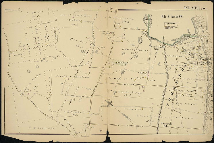 Plate 5, Atlas of Properties near the Philadelphia and Trenton Rail Road (New York Div., Pennsylvania Rail Road), Frankford to Trenton