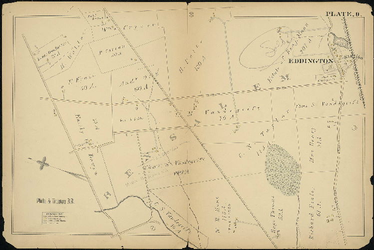 Plate 9, Atlas of Properties near the Philadelphia and Trenton Rail Road (New York Div., Pennsylvania Rail Road), Frankford to Trenton