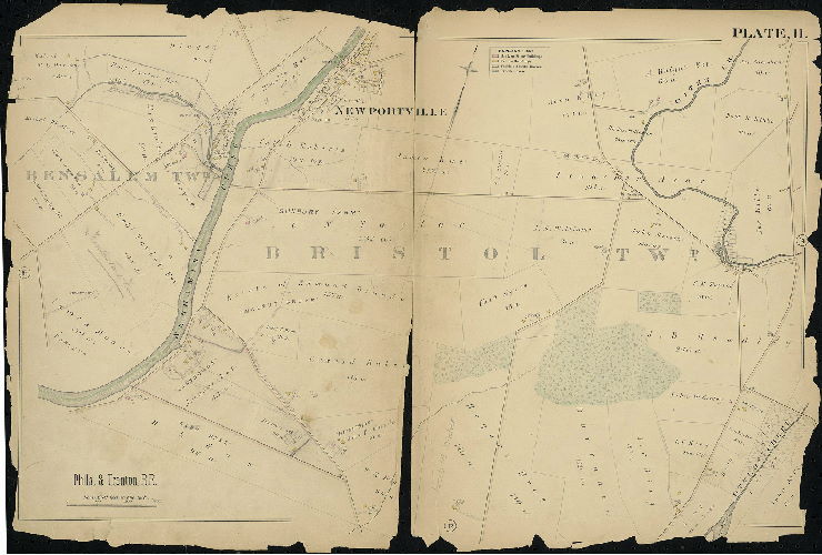 Plate 11, Atlas of Properties near the Philadelphia and Trenton Rail Road (New York Div., Pennsylvania Rail Road), Frankford to Trenton