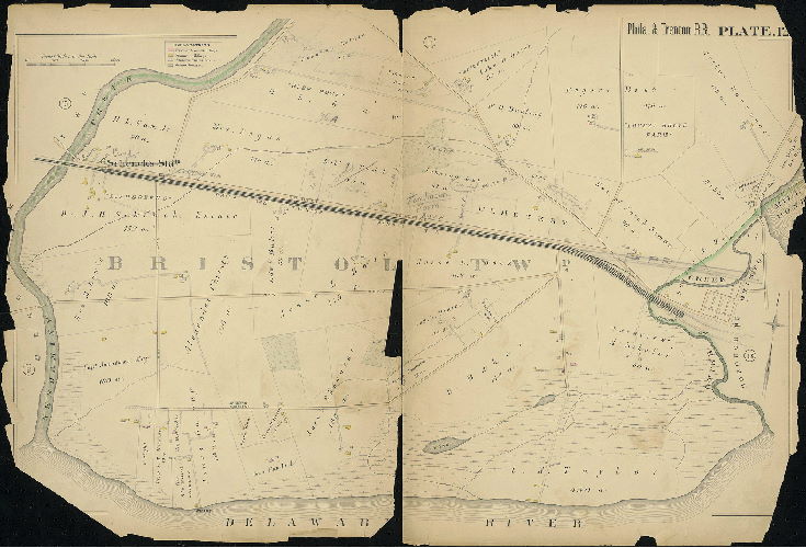 Plate 12, Atlas of Properties near the Philadelphia and Trenton Rail Road (New York Div., Pennsylvania Rail Road), Frankford to Trenton