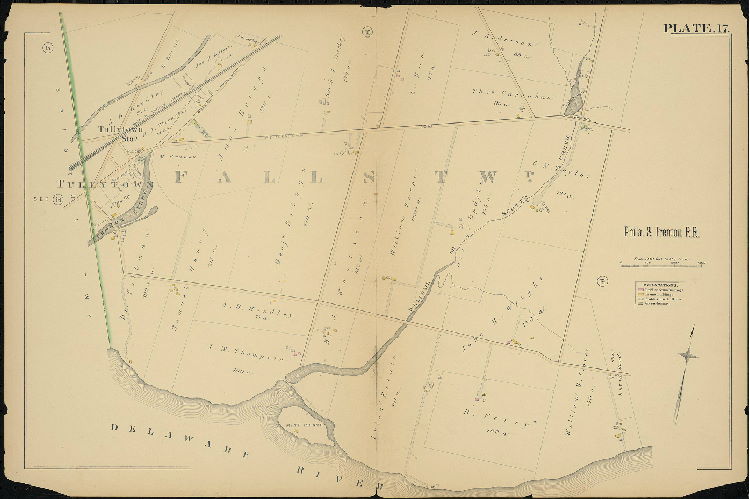 Plate 17, Atlas of Properties near the Philadelphia and Trenton Rail Road (New York Div., Pennsylvania Rail Road), Frankford to Trenton