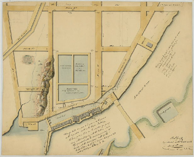 Map Showing Location of Water Works and Mill