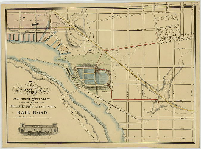 Map of Fairmount WW and Terminal of Philadelphia and Columbia Railroads