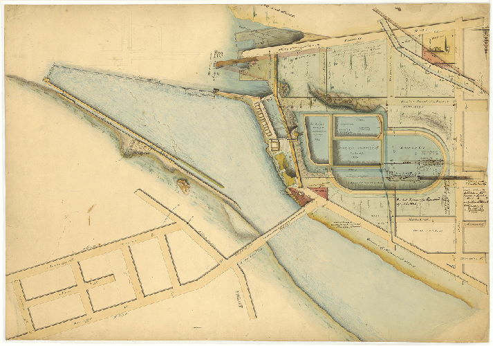 Plan of Water Works Reservoirs and Wire Bridge