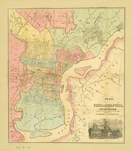 Map, City of Philadelphia as Now Consolidated