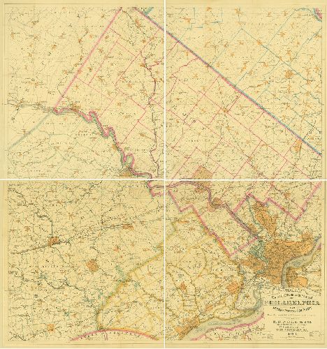 Map, Noll's New Road, Driving and Bicycle Map of Philadelphia and Surrounding County