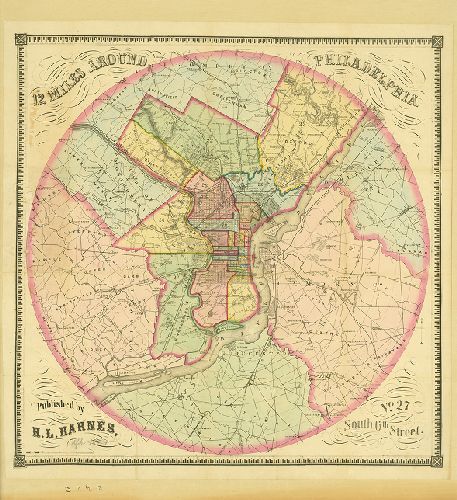Map, 12 Miles Around Philadelphia