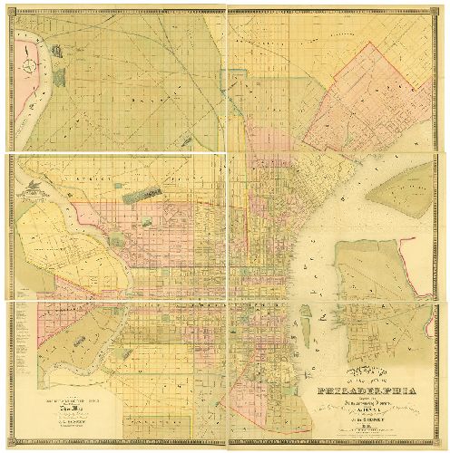 Map, Map of the City of Philadelphia together with all the surrounding Districts