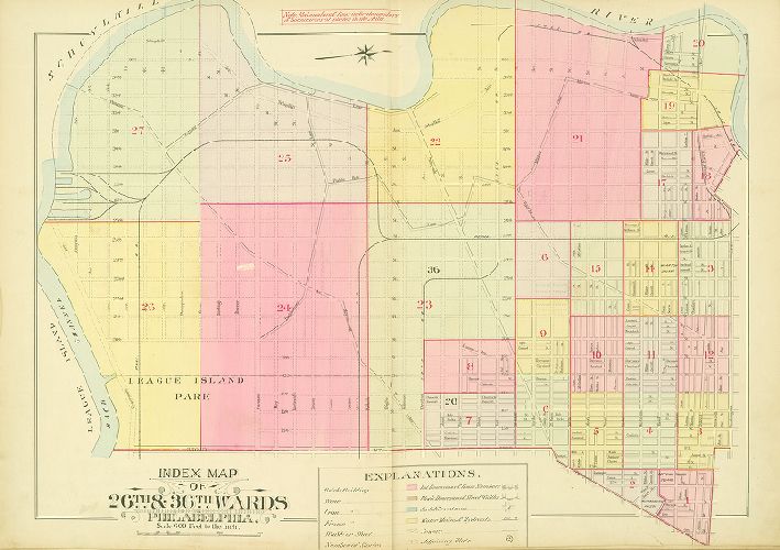 Map Index, Atlas of the 26th & 36th Wards of the City of Philadelphia
