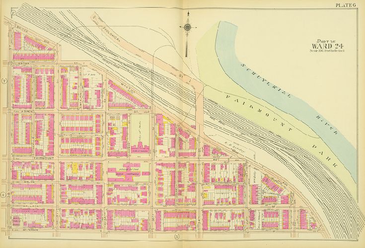 Plate 6, Atlas of the 24th, 34th & 44th Wards of the City of Philadelphia