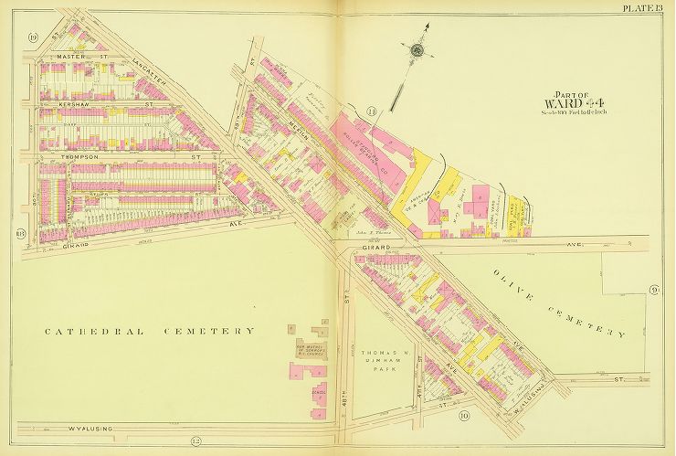 Plate 13, Atlas of the 24th, 34th & 44th Wards of the City of Philadelphia