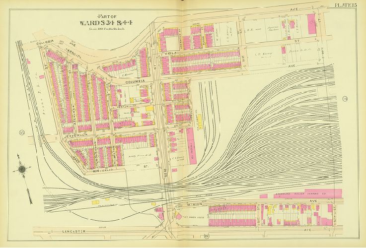 Plate 15, Atlas of the 24th, 34th & 44th Wards of the City of Philadelphia