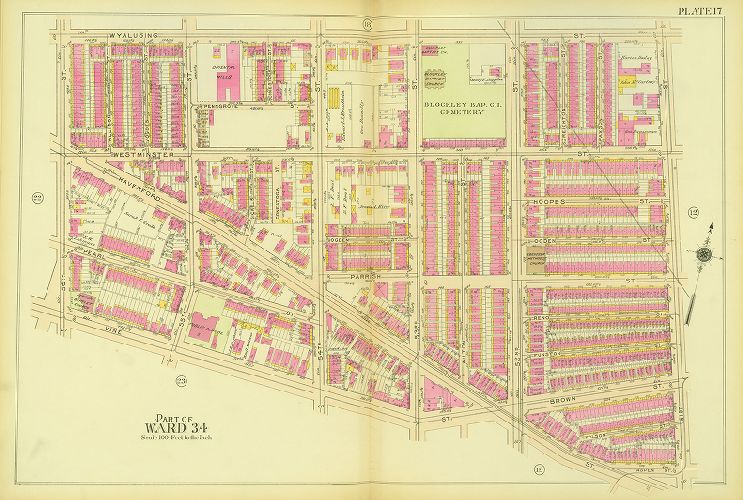 Plate 17, Atlas of the 24th, 34th & 44th Wards of the City of Philadelphia