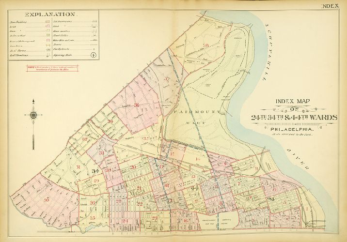 Map Index, Atlas of the 24th, 34th & 44th Wards of the City of Philadelphia