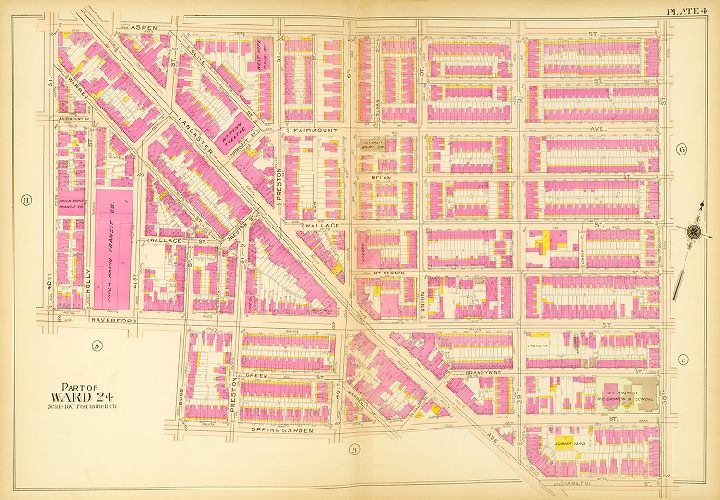 Plate 4, Atlas of the 24th, 34th & 44th Wards of the City of Philadelphia