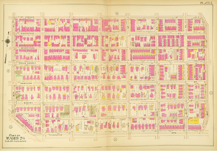Plate 5, Atlas of the 24th, 34th & 44th Wards of the City of Philadelphia
