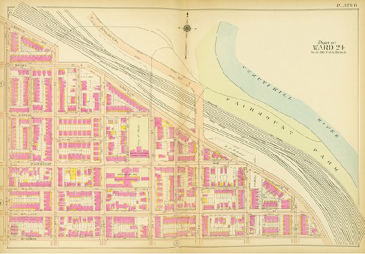 Plate 6, Atlas of the 24th, 34th & 44th Wards of the City of Philadelphia
