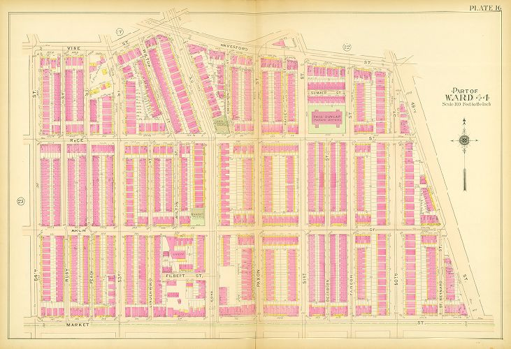 Plate 16, Atlas of the 24th, 34th & 44th Wards of the City of Philadelphia