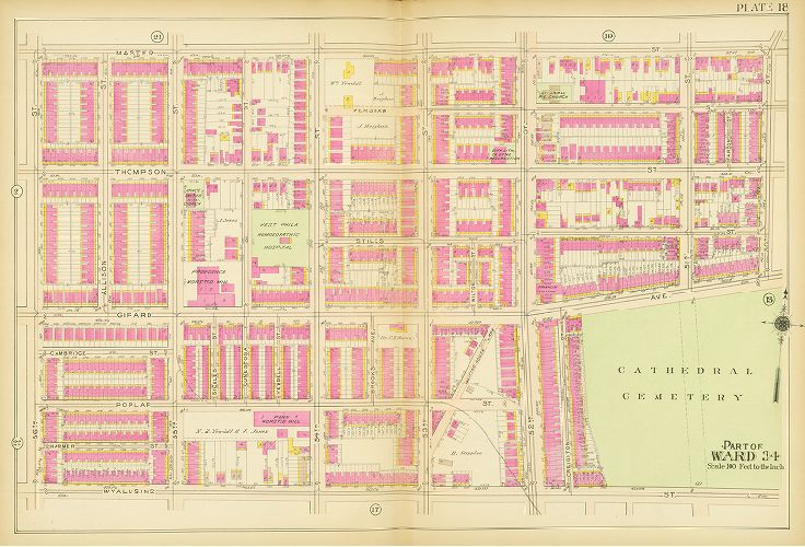 Plate 18, Atlas of the 24th, 34th & 44th Wards of the City of Philadelphia