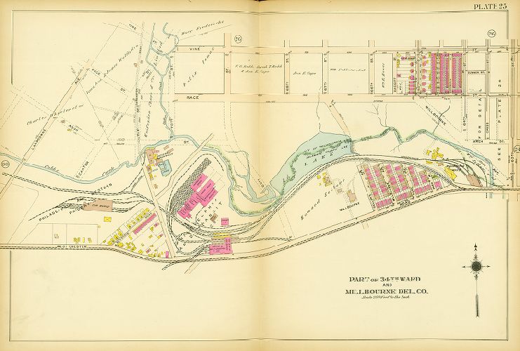 Plate 25, Atlas of the 24th, 34th & 44th Wards of the City of Philadelphia