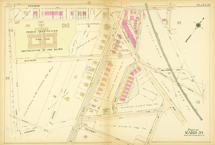 Plate 33, Atlas of the 24th, 34th & 44th Wards of the City of Philadelphia
