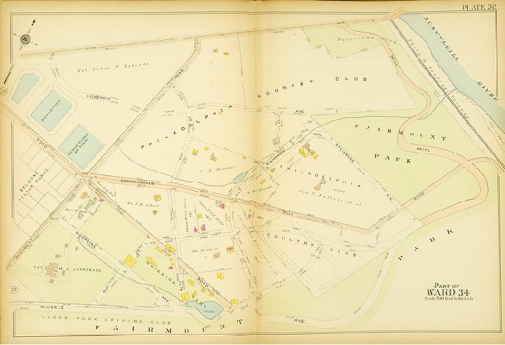 Plate 38, Atlas of the 24th, 34th & 44th Wards of the City of Philadelphia
