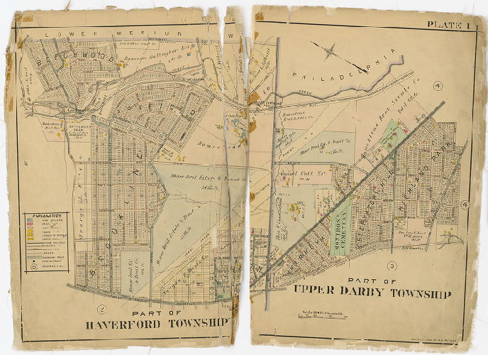Plate 1, Atlas of Delaware County East of Ridley Creek