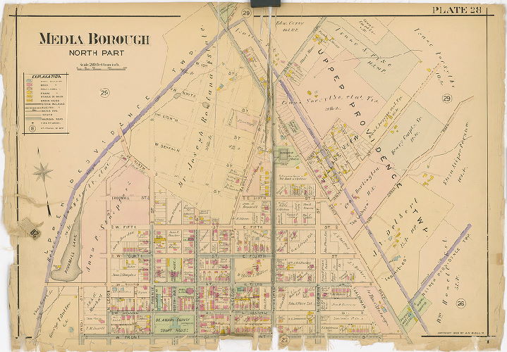 Plate 28, Atlas of Delaware County East of Ridley Creek