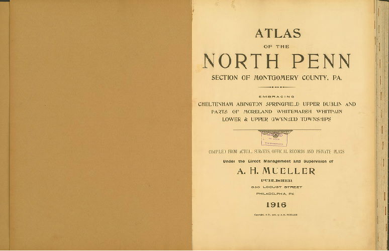 TitlePage, Atlas of the North Penn Section of Montgomery County, Pa.
