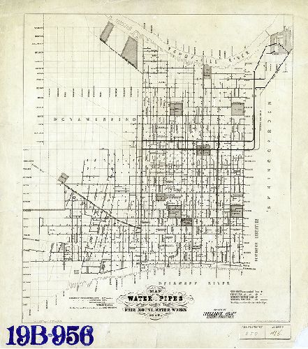 Map, Map of water pipes now supplied from Fair Mount [Fairmount] Water Works