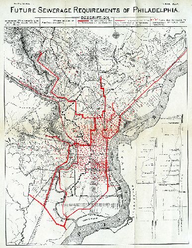 Map, Future sewerage requirements of Philadelphia.