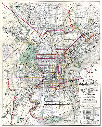 Map, Noll’s new official guide map of Philadelphia. 