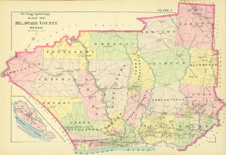 Plate 1, Atlas of Delaware County