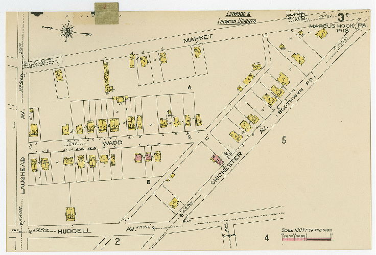 Card 3, Marcus Hook, Pa., including Linwood, Linwood Heights & Trainer, Delaware County.