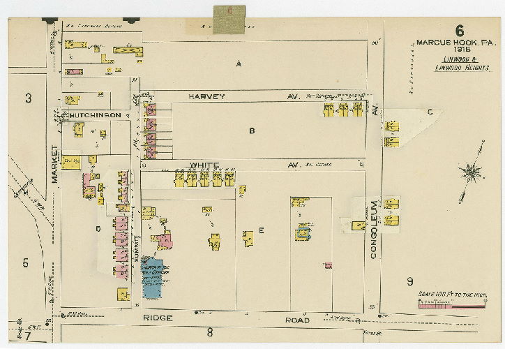 Card 6, Marcus Hook, Pa., including Linwood, Linwood Heights & Trainer, Delaware County.