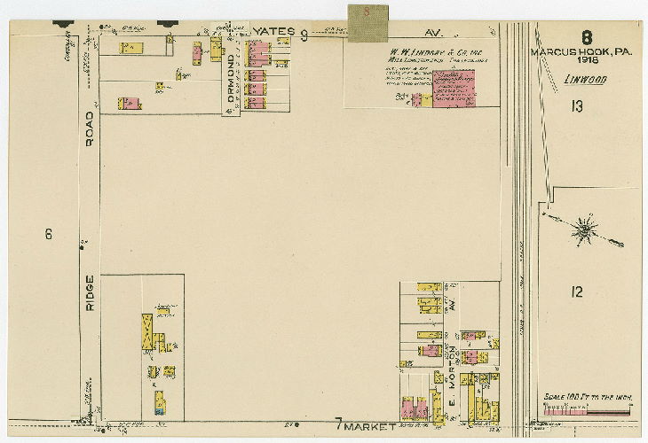 Card 8, Marcus Hook, Pa., including Linwood, Linwood Heights & Trainer, Delaware County.
