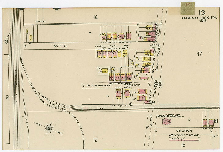 Card 13, Marcus Hook, Pa., including Linwood, Linwood Heights & Trainer, Delaware County.