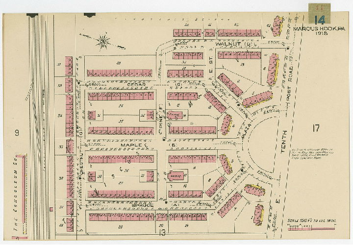 Card 14, Marcus Hook, Pa., including Linwood, Linwood Heights & Trainer, Delaware County.