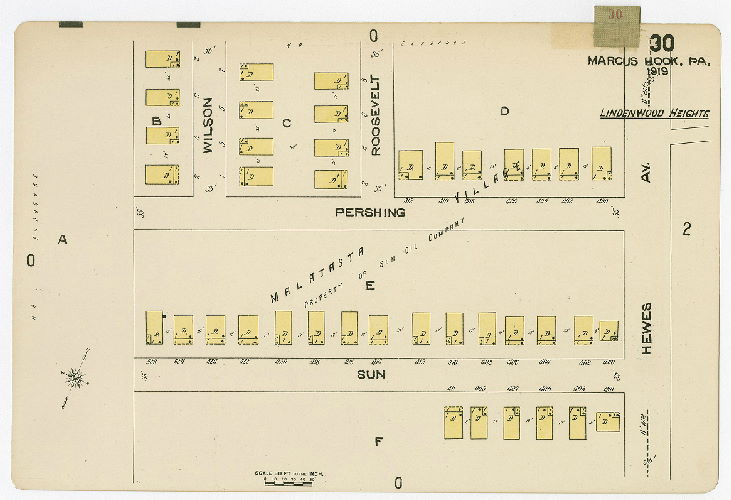 Card 30, Marcus Hook, Pa., including Linwood, Linwood Heights & Trainer, Delaware County.