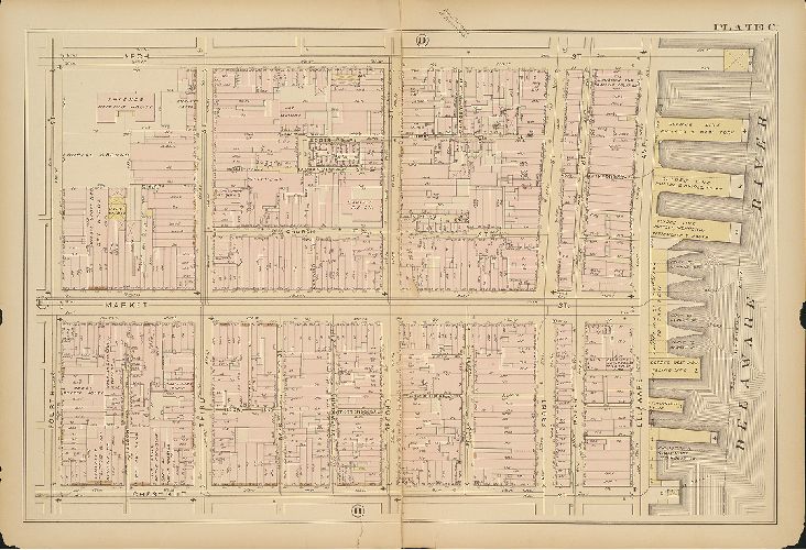 Plate C, Atlas of the City of Philadelphia, 1885