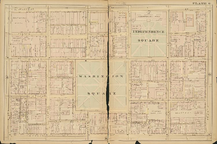 Plate G, Atlas of the City of Philadelphia, 1885