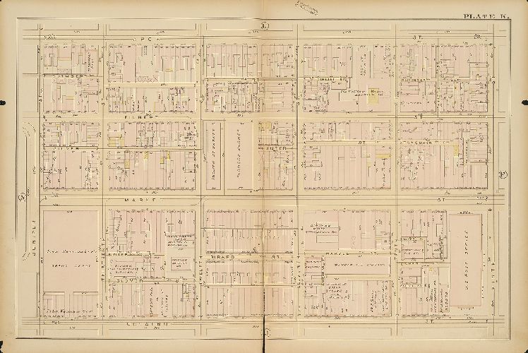 Plate K, Atlas of the City of Philadelphia, 1885
