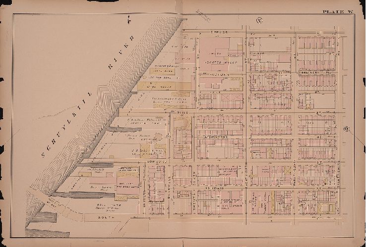 Plate W, Atlas of the City of Philadelphia, 1885