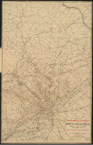 Philadelphia and Surrounding Country, Noll's New Automobile Road and Driving Map of Philadelphia and Surrounding Country